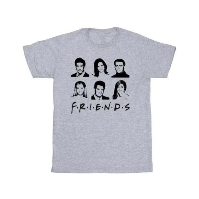 Friends Friends Men Faces Logo T-Shirt in Grey Size: Small Grey S Male 5063376926638
