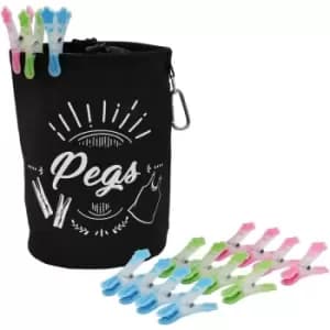 JVL Large Peg Bag with 144 Prism Soft Touch Flower Deign Pegs