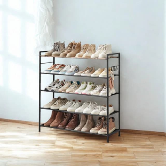 FURNOLD 5 Tier Industrial Shoe Rack Hallway Storage Organiser