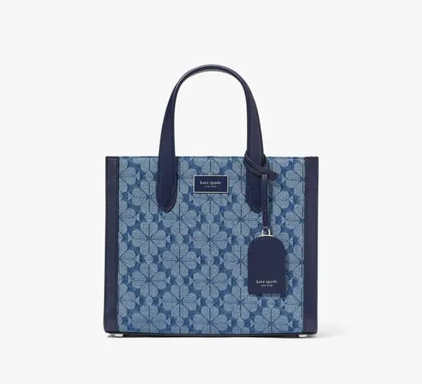 Spade Flower Jacquard Denim Manhattan Small Tote