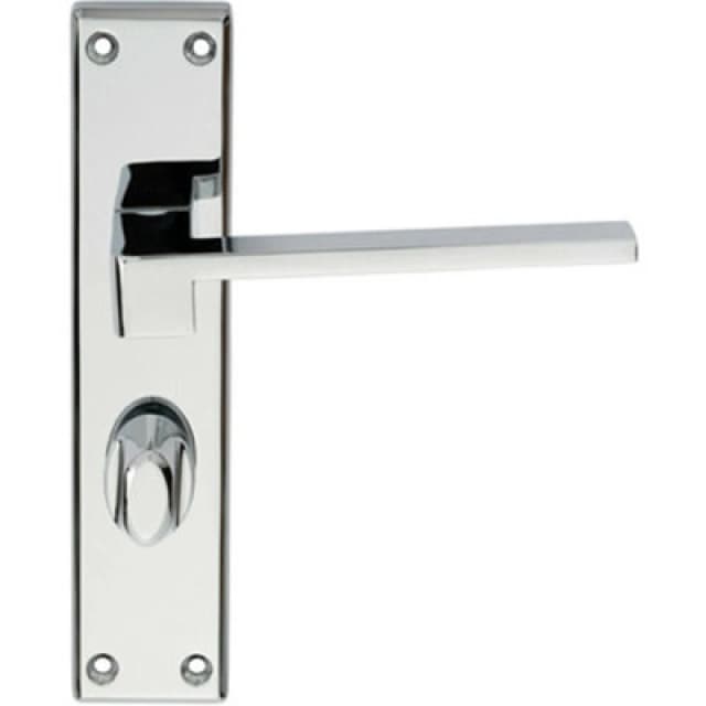 Loops PAIR Flat Straight Handle on Bathroom Backplate 180 x 40mm Polished Chrome Multi
