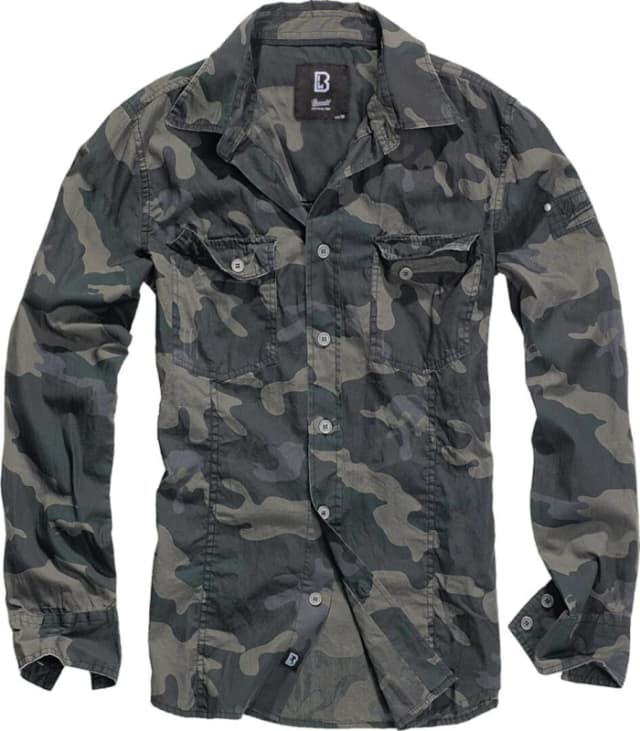 Brandit Slim Fit Shirt Longsleeve dark camo L Men