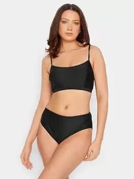 Long Tall Sally Long Tall Sally Black Bikini Crop Top, Black, Size 12, Women