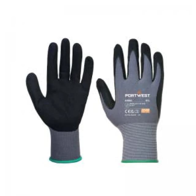 Portwest DermiFlex Nitrile Foam Gloves A350BKRL Colour: Black