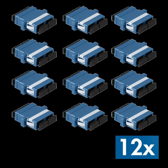 LogiLink Fiber Adapter SC Duplex. 12 pieces. with flange. blue