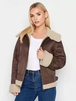 PixieGirl Petite Aviator Jacket, Brown, Size 8, Women