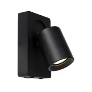 Nigel Modern Wall Spotlight - LED Dim. - GU10 - 1x5W 3000K - With USB charging point - Black