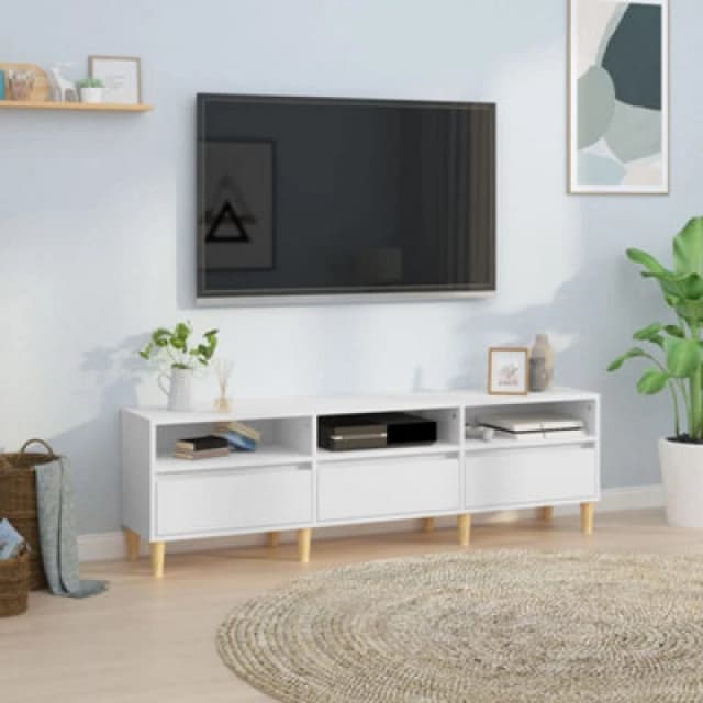 Vidaxl TV Cabinet, TV Stand Cabinet For Bedroom Living Room Ding Room, Media Unit With Shelves, Entertainment Centre, White Engineered