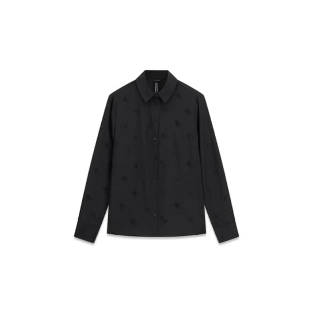 Guess Woman's shirt Guess Flore Logo Hotfix Noir Female M