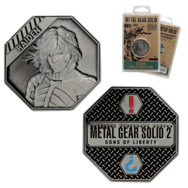 Metal Gear Solid 2 Raiden Limited Edition Collectible Coin - Officially Licensed in Metallic Silver Metallic Silver Unisex