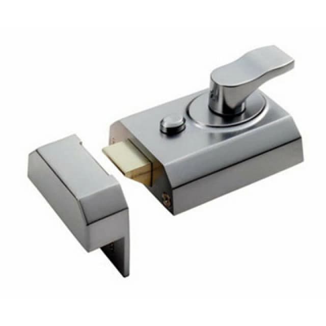Loops Contract Rim Cylinder Nightlatch 60mm Satin Chrome Door Security Lock Multi unisex