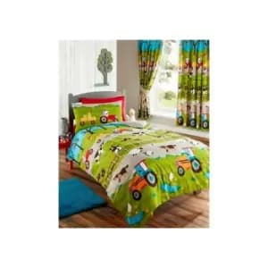 Farmyard Double Duvet Cover Set Bed Quilt Farm Animals, Childrens Bedroom