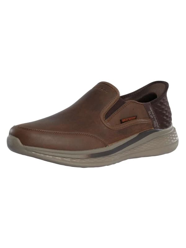 Skechers Mens Slip Ins Hands Free Relaxed Fit Slade Cooper Brown Shoes - UK 9 Brown male PS4280DKB9
