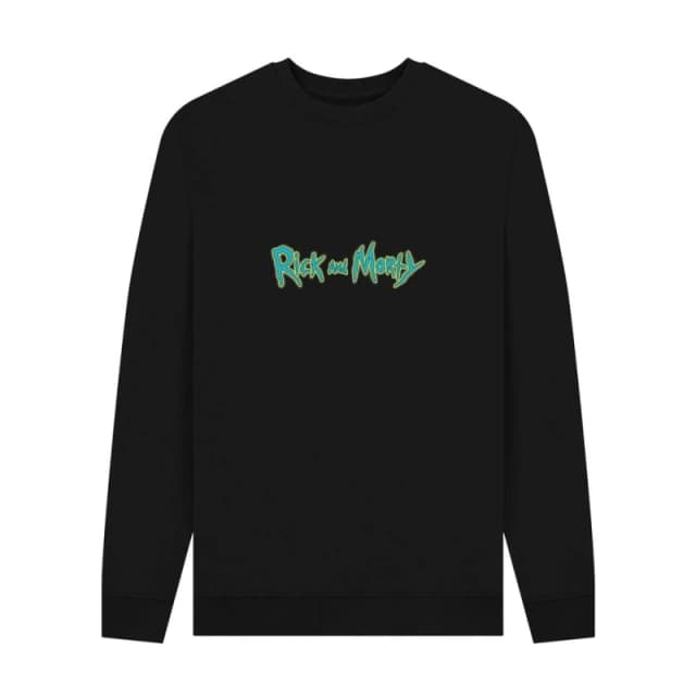 Rick & Morty Mens Logo Sweatshirt in Black Size: Small Black Male S
