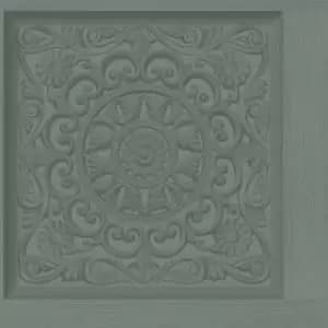 Holden Decor Ornate Panel Teal Wallpaper - 10.05m x 53cm