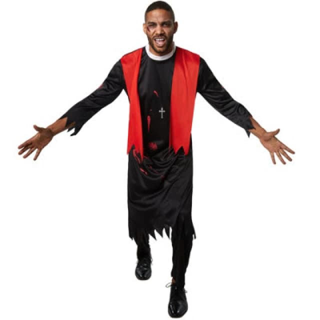 Tectake Scary Priest - Halloween Fancy Dress Costume For Men 302275 - Black/red S