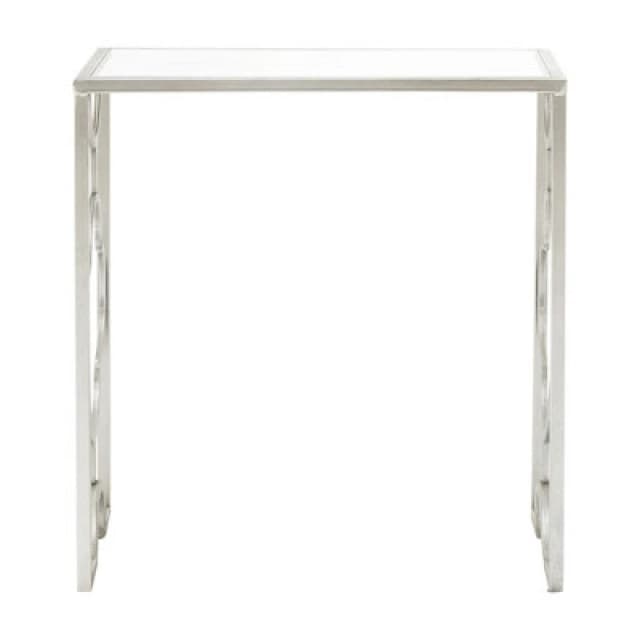 Premier Housewares Set Of Two Merlin Leaf Side Tables Silver