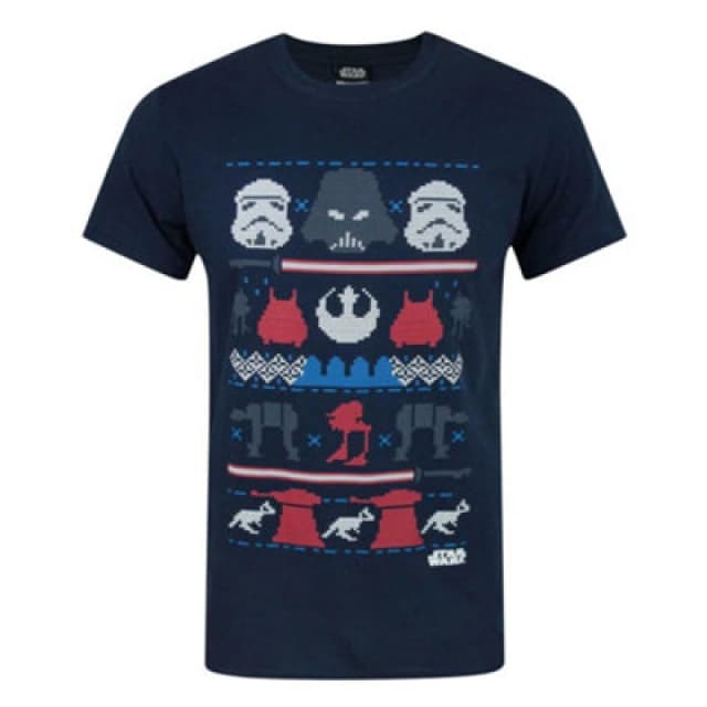 (Small) Star Wars Short Sleeved T-Shirt (Mens Blue)