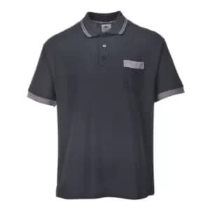 Portwest Mens Texo Contrast Polo Shirt Black 2XL