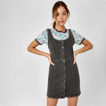 Jack Wills Rumney Pencil Denim Mini Dress - Washed Black