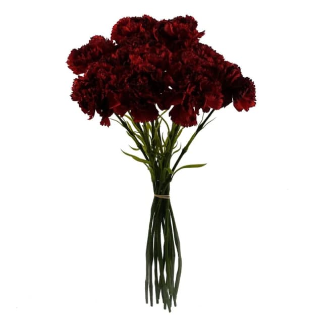 Leaf 12 x Red Carnation Artificial Flower Red unisex