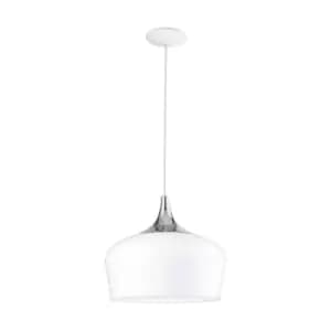 Eglo Obregon Rounded White and Chrome Pendant