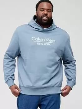 Calvin Klein Big & Tall New York Logo Overhead Hoodie - Grey, Size 5XL, Men