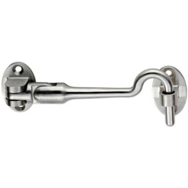 Loops Silent Pattern Cabin Hook & Eye Satin Stainless Steel 100mm Arm Cabinet Hatch Metallics