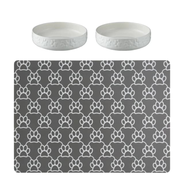 Mason Cash Colour Mix Cat Bowls and Mat Dog Bowls 13cm Cream 71074669000