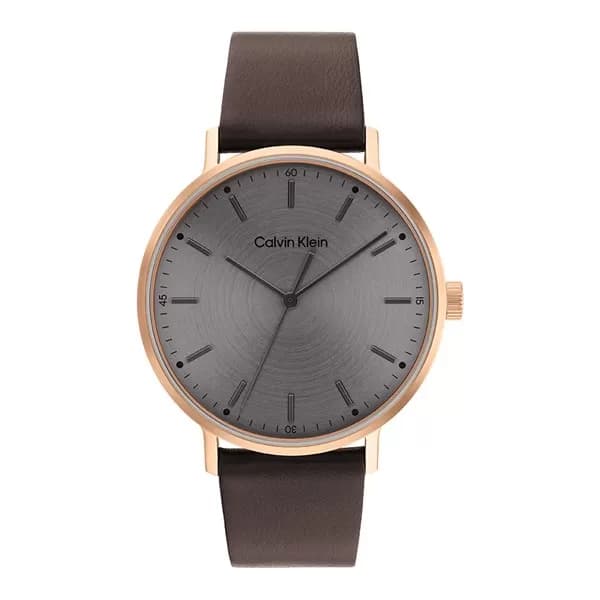 Calvin Klein 25200051 Brown Leather Strap Watch - W4696