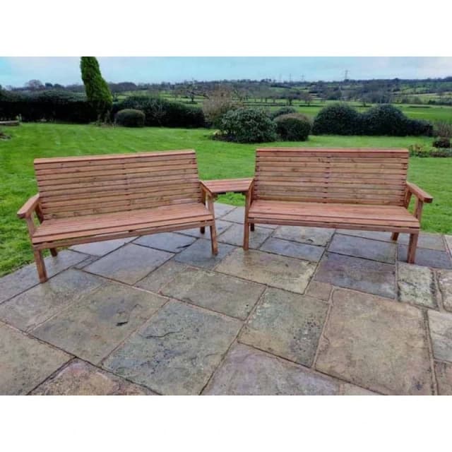 Churnet Valley Garden Furniture Ltd Valley 2X3B Set Angled Tray - Fully Assembled - Set of Cushions Inc in Brown Brown Unisex