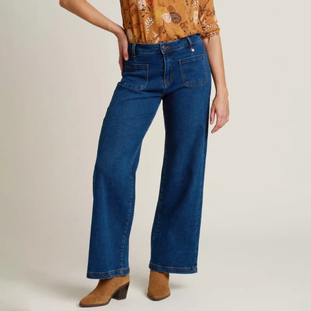 Brakeburn Wide Straight Leg Jeans Blue
