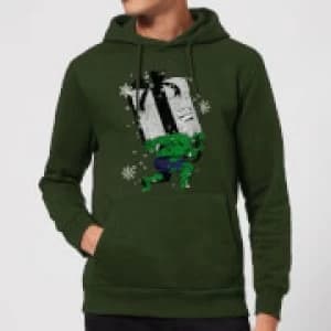 Marvel The Incredible Hulk Christmas Present Christmas Hoodie - Forest Green - L