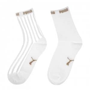 Puma 2 Pairs Sheer Striped Ankle Socks - White