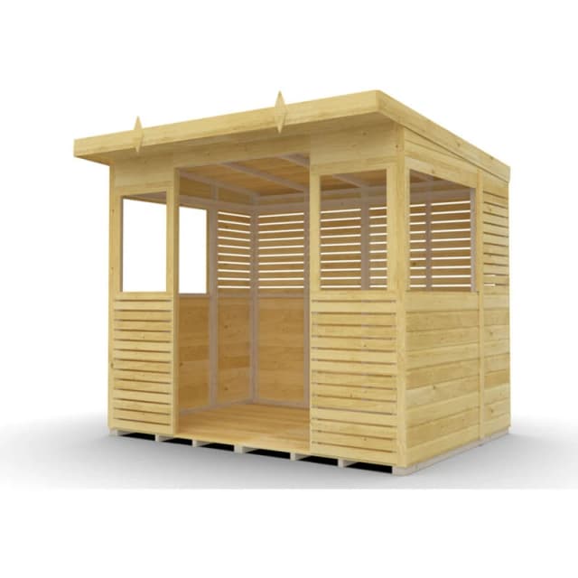 DIY Sheds 8 x 6 BBQ/Outdoor Kitchen Shelter, Brown 8X6PBBQFF