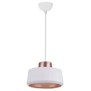 Larissa Lighting - Larissa Razgrad Cylindrical Ceiling Pendant Light 1x E27 White-Copper