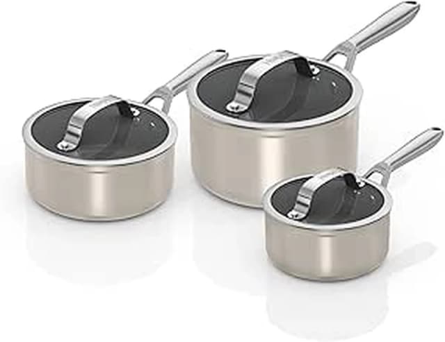 Ninja UK Ninja Ceramic Pro 3 Piece Saucepan Set - Stone CW33000UKST