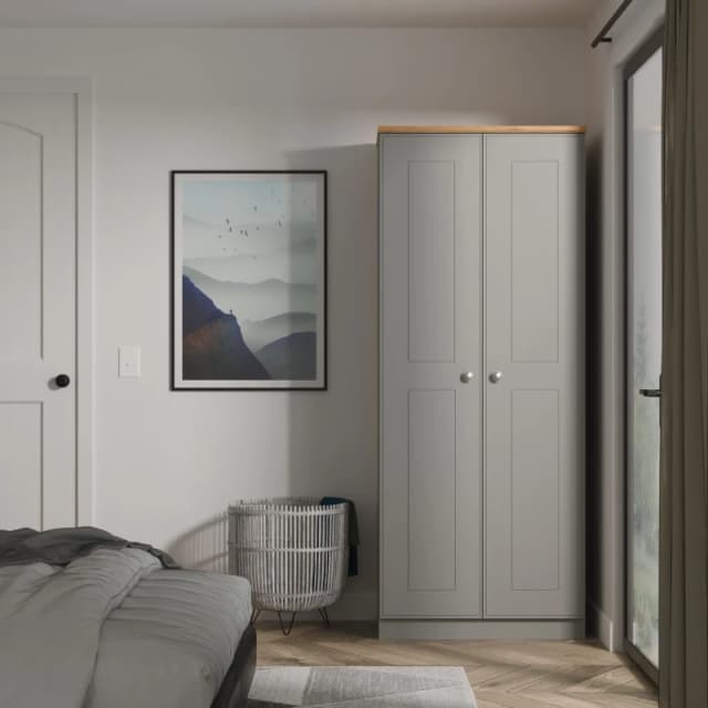 Welcome Brooke 2 Door Wardrobe Grey - Welcome Grey NK91901