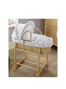 Clair De Lune Sparkling Muslin Palm Moses Basket