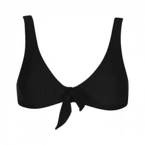 Seafolly Luna Tie Crop Bikini Top - BLACK