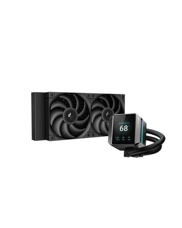 DeepCool Mystique 240 ARGB 2.8" LCD 240mm AIO Liquid CPU Cooler - Black - R-LX550-BKADSNC-G-1