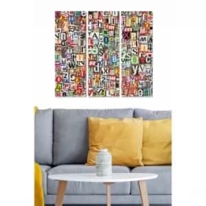 MDF82118452 Multicolor Decorative MDF Painting (3 Pieces)