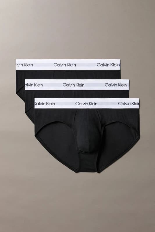 Calvin Klein Mens Icon Cotton Hip Brief 3Pk, Black Size: Medium Black Male M