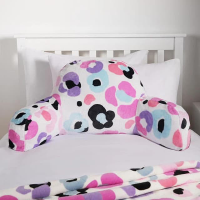 OHS OHS Leopard Cushion Bed Reading Pillow Gamer Soft Arms Lumbar Chair Support in Pink Pink One Size Unisex 5027434203178