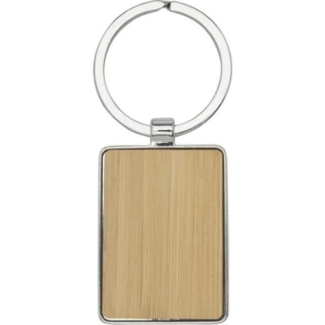 Avenue Avenue Neta Rectangular Bamboo Keyring in Natural Natural One Size Unisex 5059958174740