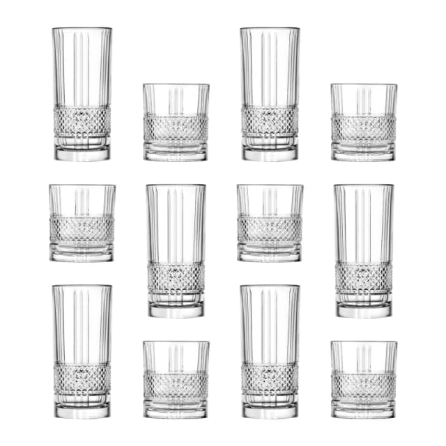 RCR Crystal 12 Piece Brillante Glassware Set in Clear Clear Unisex