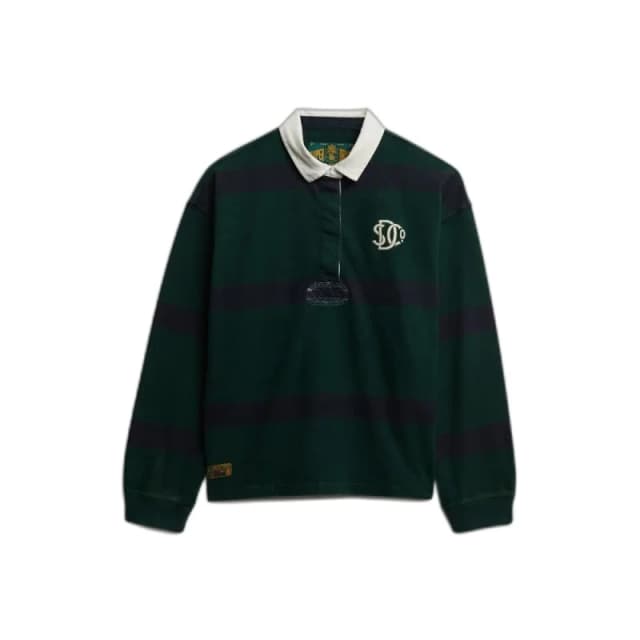 Superdry Womens long-sleeve striped polo Superdry Heritage Vert Female S