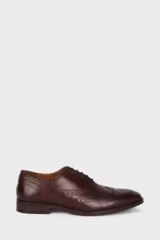 Mens Leather Smart Burgundy Oxford Brogue
