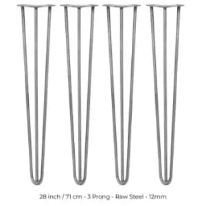SkiSki 4 X Hairpin Leg - 28 - Unfinished - 3 Prong - 12M