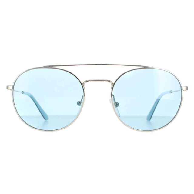 Calvin Klein Round Nickel Solid Light Blue CK18116S Silver unisex